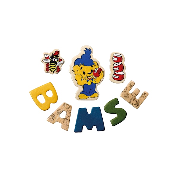 Bamse Magnetbokstaver og Figurer -  På Veggen  - Plywood