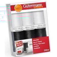 Trådsett Alle Stoffers Tråd 250 m Basisfarger 6 ruller nr 1 Güterman