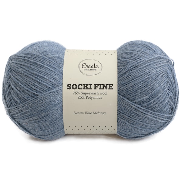 Adlibris Socki Fine 100g Denim Blue A029