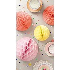 Dekorationsbollar, Rico, Papper, Orange, Rosa, Gula, Röda, 30/25/20 cm, 3 st.