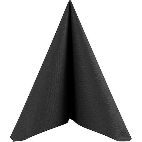 Servietter, str. 40x40 cm, 60 g, svart, 20 stk./ 1 pk.