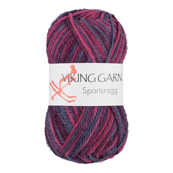 Sportsragg 50 g Multi rosa 566 Viking Garn