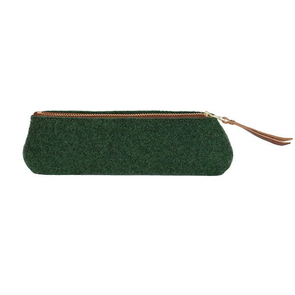 Pennal i økologisk ull Forest Green 20 cm P.A.P & PAPERSTYLE
