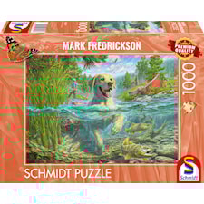 Pussel Yellow Labrador goes fishing 1000 bitar, Schmidt