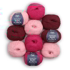 Adlibris Baby Alpaca Garn 50g Very Berry 10-pack