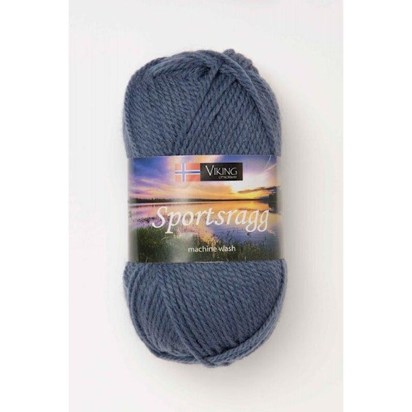 Viking of Norway Sportsragg Garn Ullmix 50g Jeansblå 527