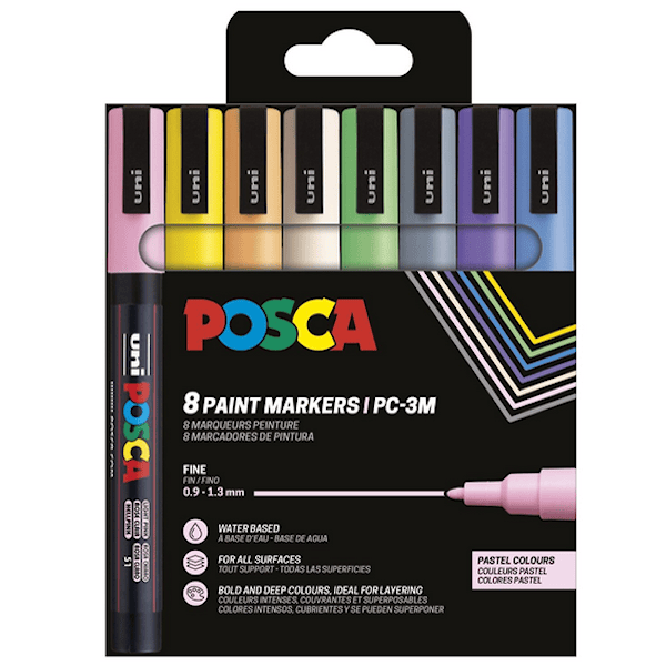 Posca Marker Set 8-p pastellf&auml;rger