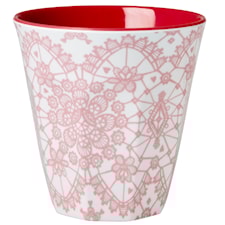 Rice Mugg Melamin Lace Print Coral