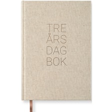 3-Års Dagbok A5 Rough Linen Paperstyle