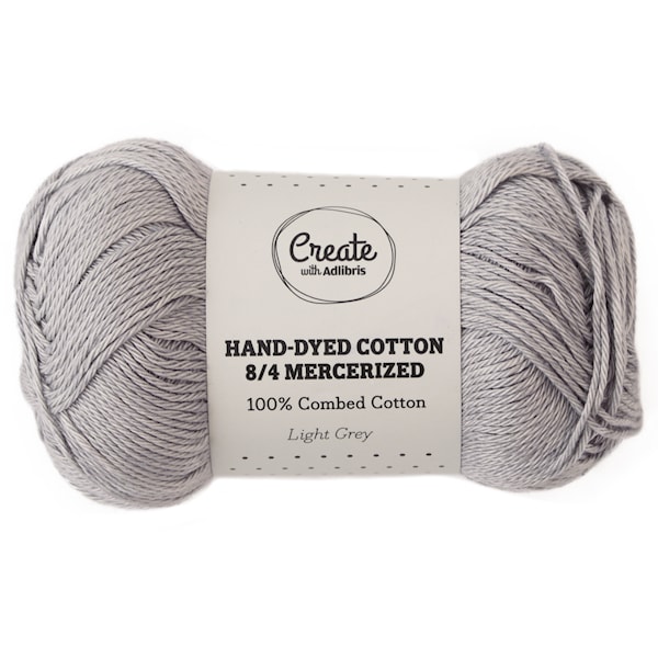 Adlibris Cotton 8/4 Hand-dyed Mercerized 50g Light Grey A396