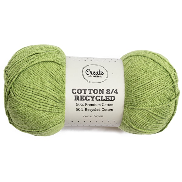 Cotton 8/4 Garn 100 g Recycled Grass Green A093 Adlibris