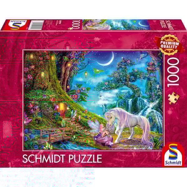 Puslespill Unicorn and elf among the tall timbers 1000 brikker, Schmidt