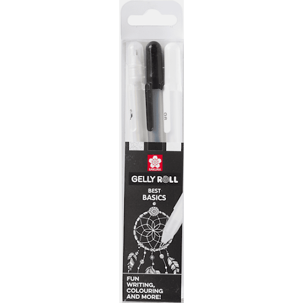 Sakura Gelly Roll Gelpennnor Clear, Svart, Vit 3-pack