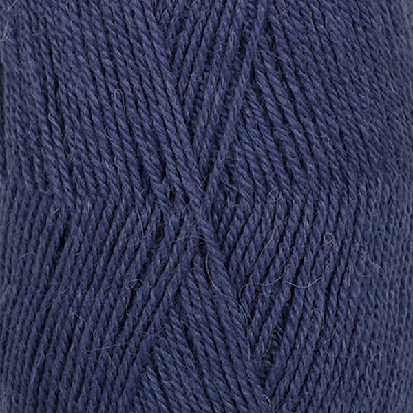 Drops, Flora Uni Colour, Garn, Ullmiks, 50 g, Indigo 10