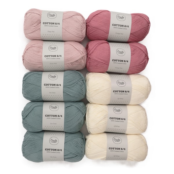 Adlibris Bomull 8/4 Garn 100g Vintage 10-pack