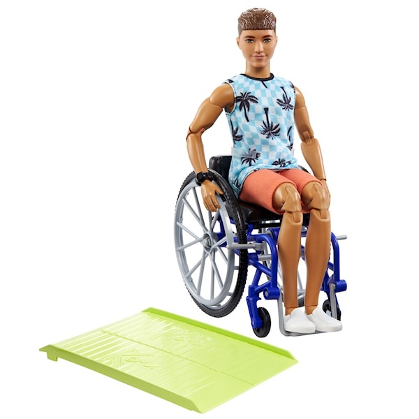Fashionistas Ken Rullestol Dukke - T-Skjorte M/ Palmemønster