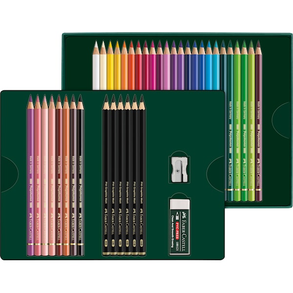 Gavesett Polychromos & Pitt Graphite Matt Small 32 deler Faber Castell