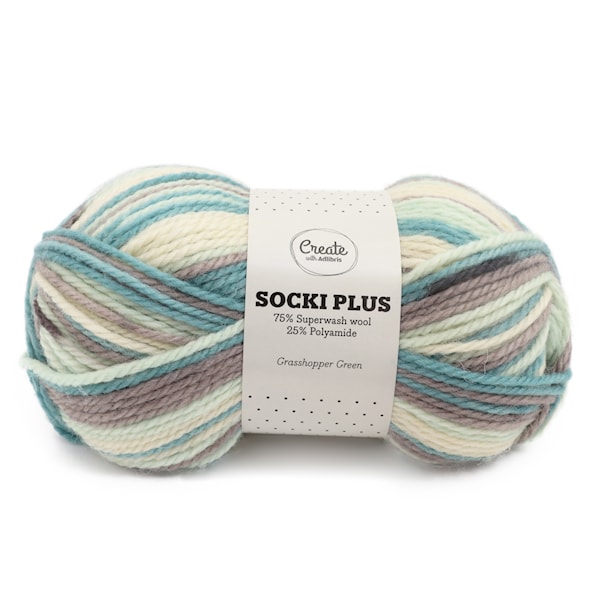 Adlibris Socki Plus Garn 100g Grasshopper Green B030