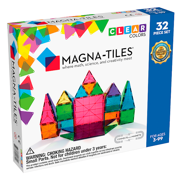 Magna-Tiles Clear Colours 32 bitar