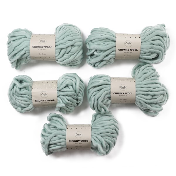 Adlibris Chunky Wool Garn 200g Sea Green A133 5-pack