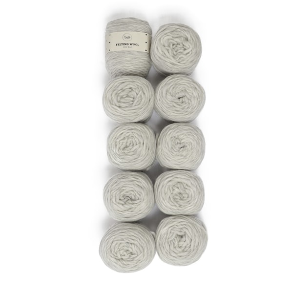 Adlibris Felting Wool 100g Light Grey Melange A113 10-pack