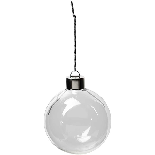 Glasskule, H: 6,9 cm, dia. 5,9 cm, transparent, 8 stk./ 1 pk.