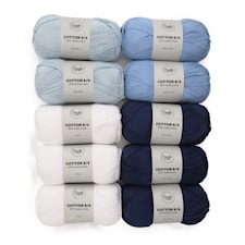 Adlibris Bomull 8/4 Garn 100g Blue Waves 10-pack