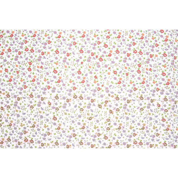 Stoff Blomster Hvit/Neonoransje, 50 x 160 cm