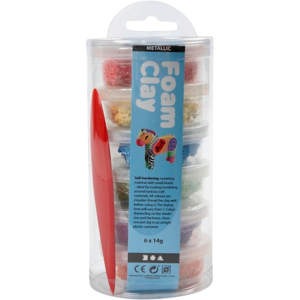 Foam Clay® , metallisk, sterke farger, 6x14 g/ 1 pk.
