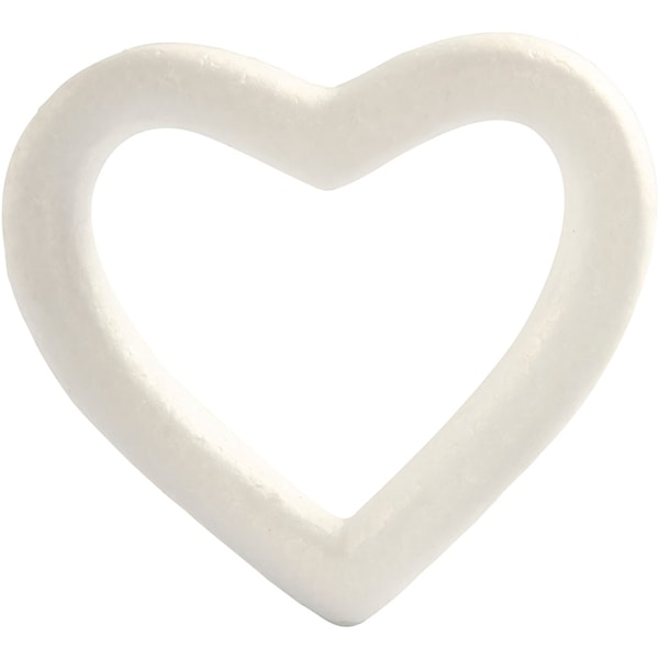 Hjerte, H: 12,5 cm, D: 2,5 cm, B: 13,5 cm, hvit, 1 stk.