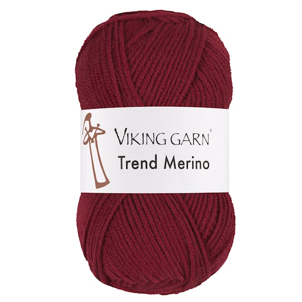 Trend Merino 50 g Mørk rød 455 Viking Garn