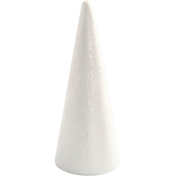 Kjegle, H: 19,5 cm, dia. 7 cm, hvit, 1 stk.