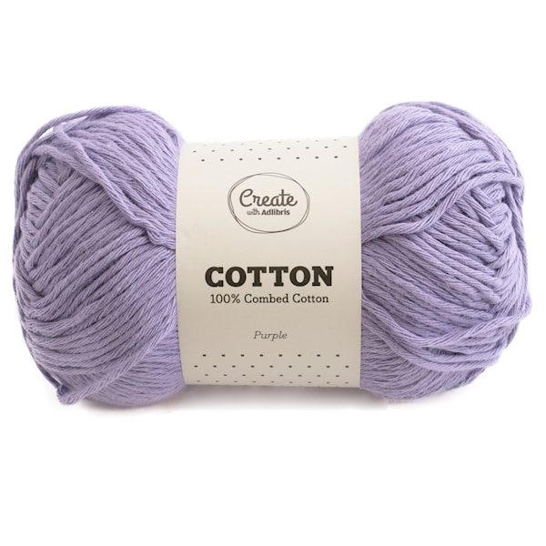 Adlibris, Bomull, 8/9 Garn, 100 g, Purple A128