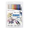 Brush Pen Ritpennor Tombow ABT Dual Brush Manga Shonen 10-pack