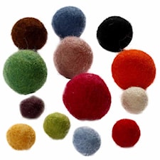 Ullpärlor dia 10+20 mm Mix 52 st