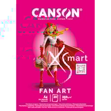 Luonnospaperi A4 liimattu pitkä sivu 250g 40 arkkia Canson XSMART Fan Art