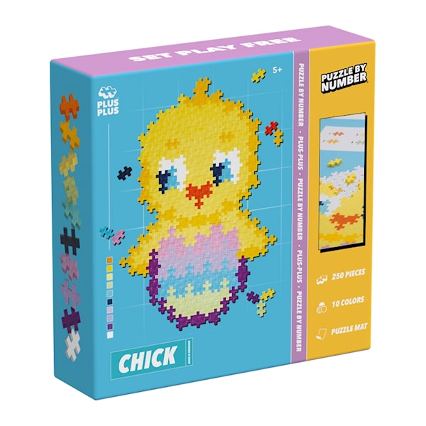Plus-Plus Puzzle By Numbers Chick Byggesett 250 Deler -  Byggeklosser