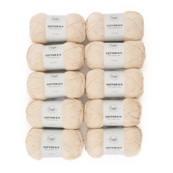 Adlibris Bomull 8/4 Garn 100g Light Beige A175 10-pack