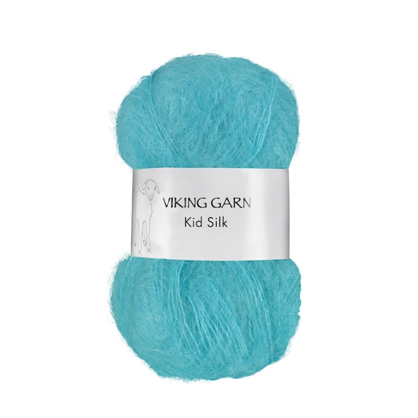 Kid/Silk Garn 25 g Lys turkis 330 Viking Garn