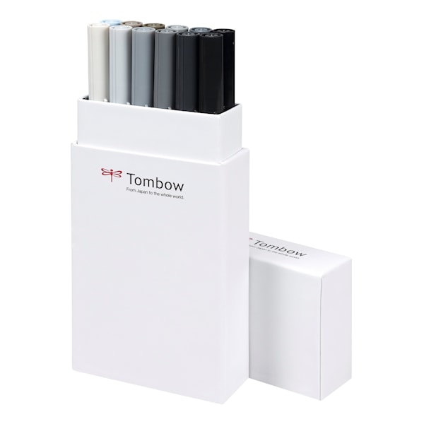 TOMBOW Penselpenn ABT Dual Brush 12P-3 grå farger