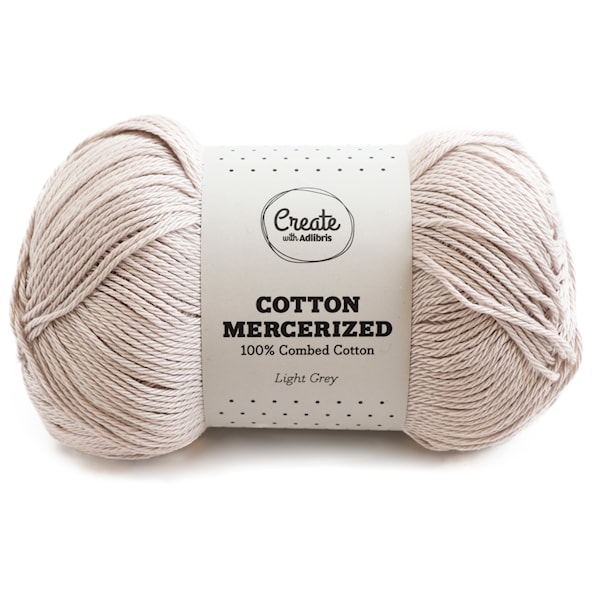 Adlibris, Mercerisert bomull, 100 g, Light Grey A302