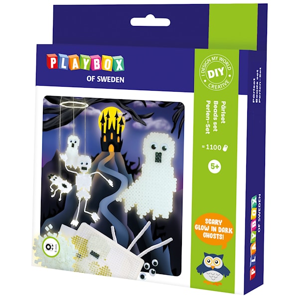 Hobbysett Glow in the Dark rørperler Playbox