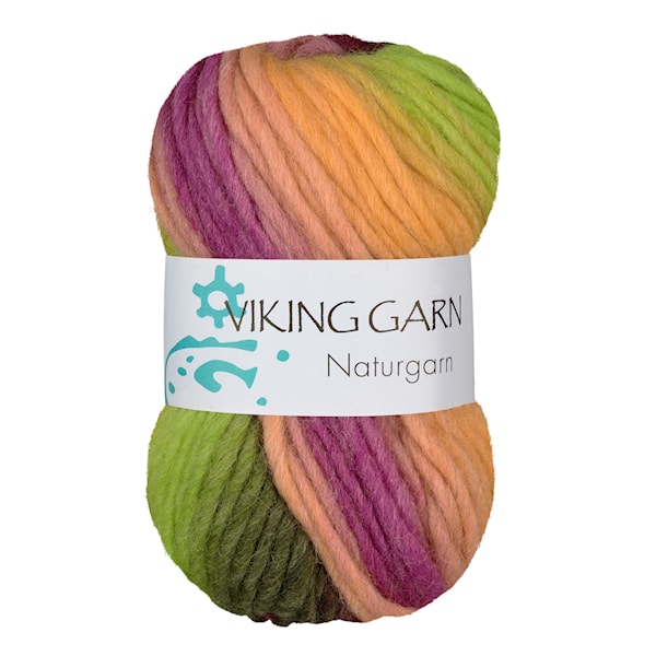 Naturgarn 50 g Multi gul/grønn 644 Viking Garn