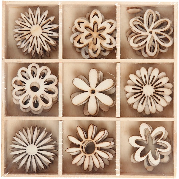 Trepynt, blomster, str. 28 mm, 45 stk./ 1 pk.