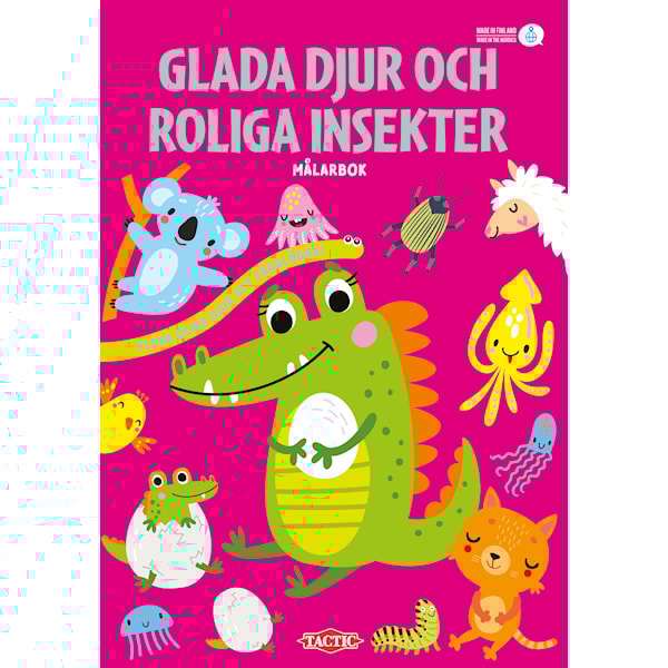 Målarbok Glada Djur och Roliga Insekter Tactic