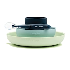 Nattou Soft Silicone Matset 4 delar, Grön/Marin