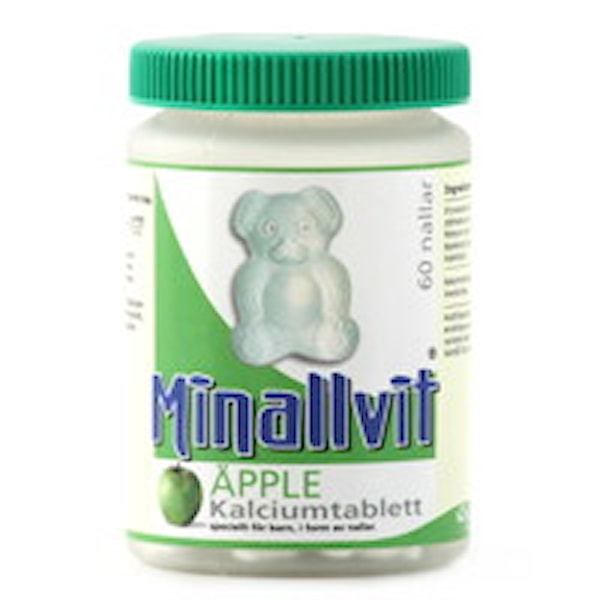 Minallvit Kalciumtablett Äpple, 60 tabletter