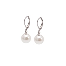 Bud To Rose, Shellpearl Øredobber, Hvit og Sølv