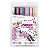 Brush Pen Ritpennor Tombow ABT Dual Brush Manga Shojo 10-pack