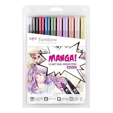 Brush Pen Ritpennor Tombow ABT Dual Brush Manga Shojo 10-pack